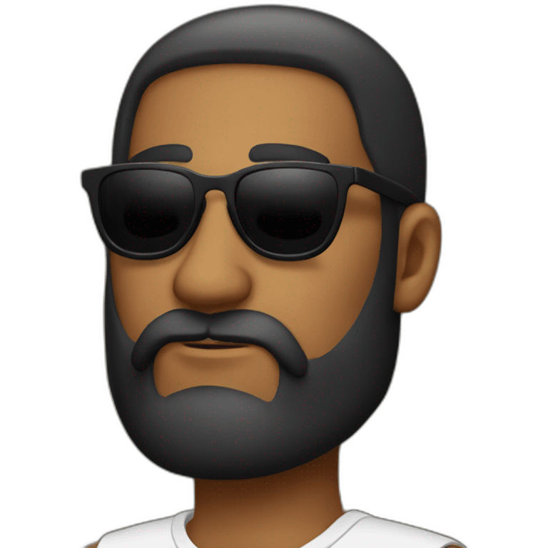 sunglasses black beard guy tilted head emoji