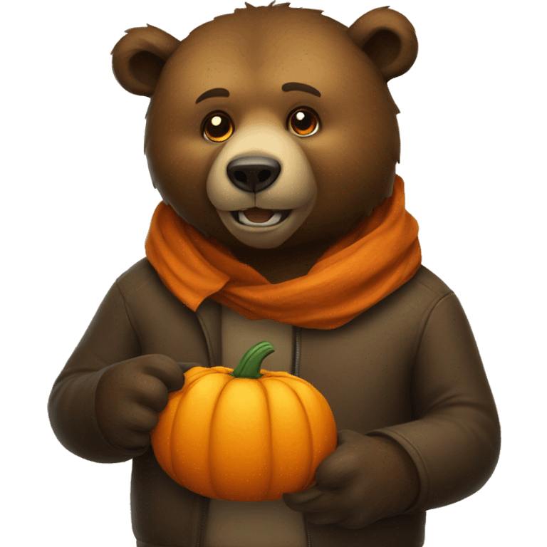 bear with a pumpkin head emoji