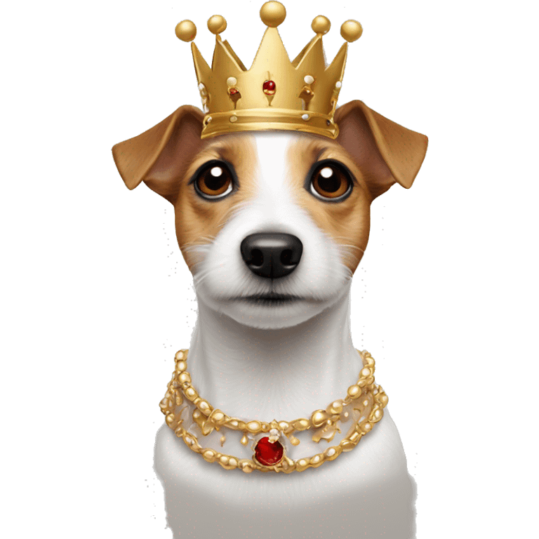 Jack Russell terrier with crown on ￼ emoji