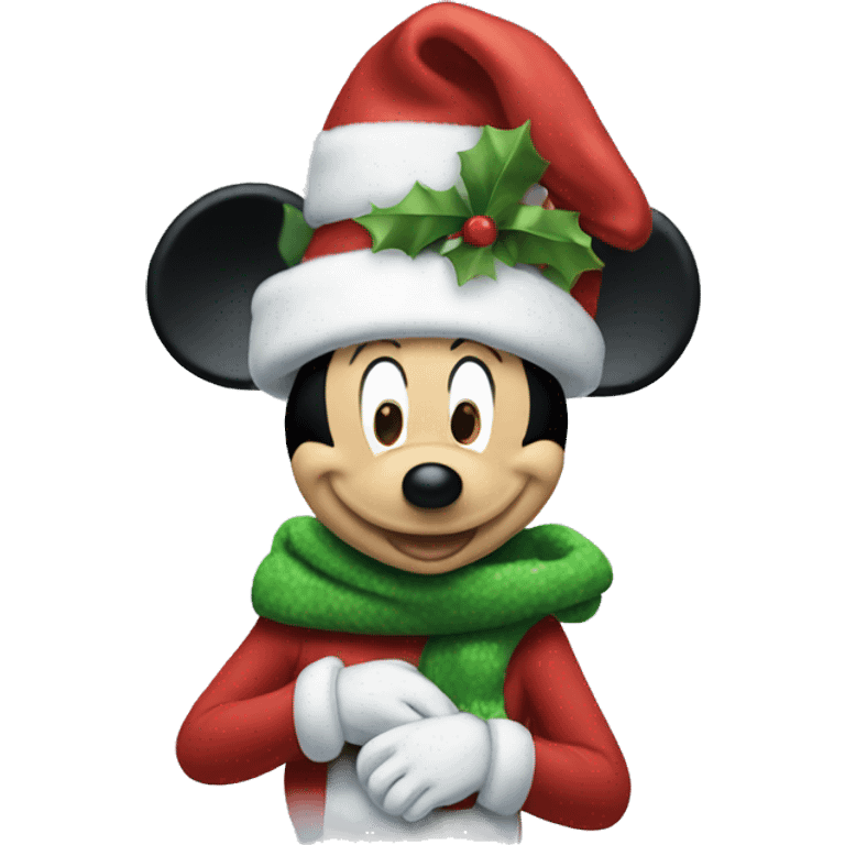 Christmas Mickey Mouse emoji