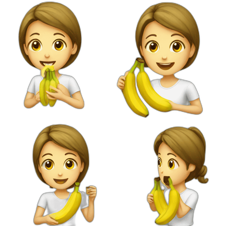 Girl eating banana emoji