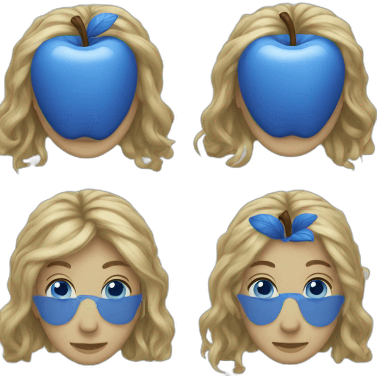 blue-apple emoji