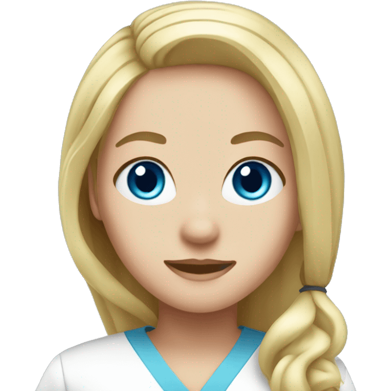 long blonde hair blue eye girl nurse emoji