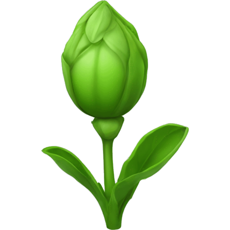 inspecting green flower bud emoji