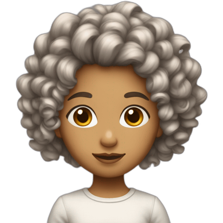 Fillette cheveux bouclés emoji