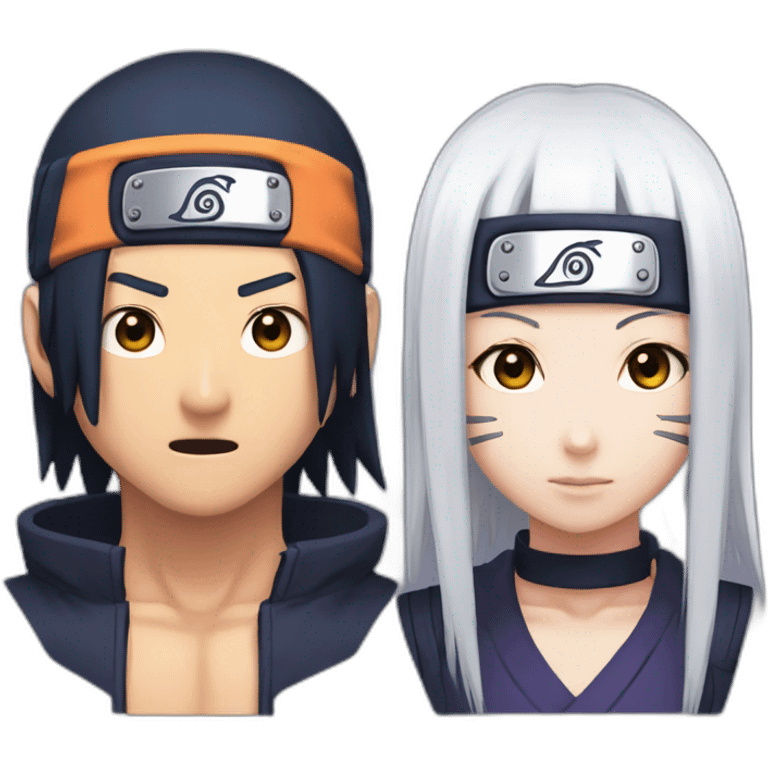 Naruto and hinata split face emoji