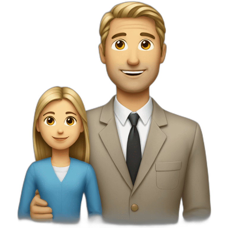 un homme avec une fille emoji