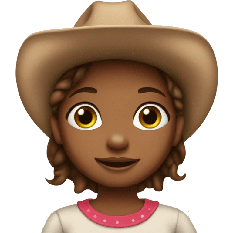 Little girl brown cow girl  emoji