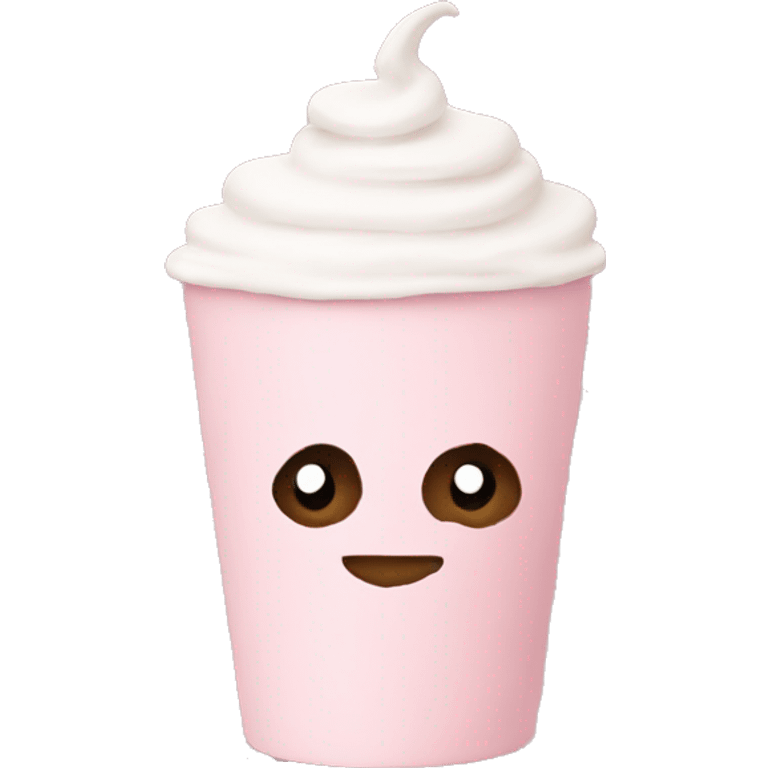 Light pink latte in bow emoji