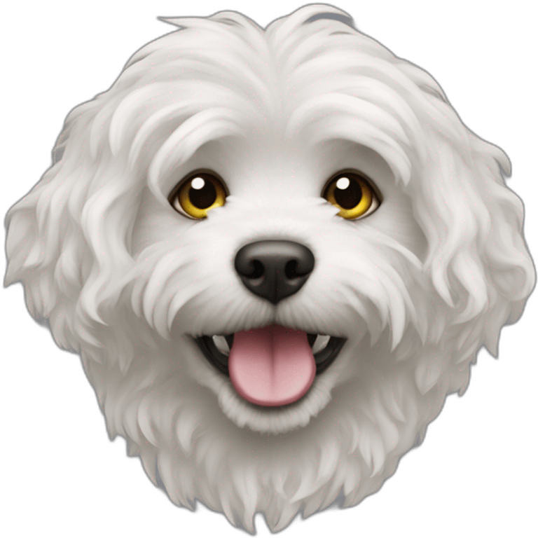 White cavapoo as Orc from World of Warcraft  emoji