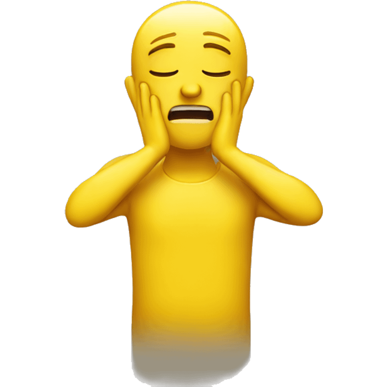 A yellow person crying happy emoji