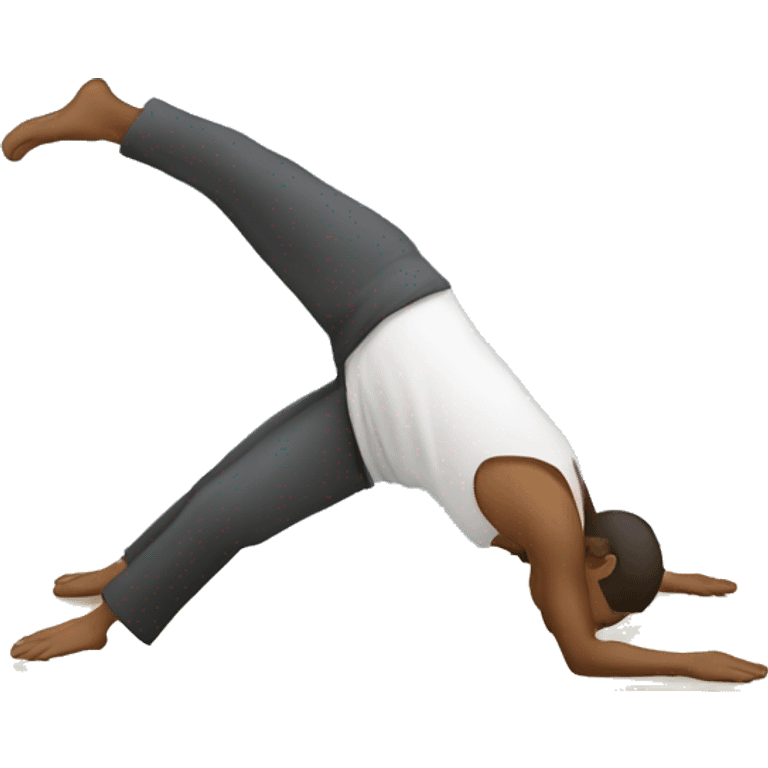 Man doing downward dog emoji