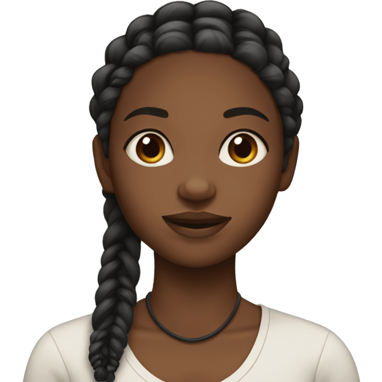 Black girl with braids  emoji