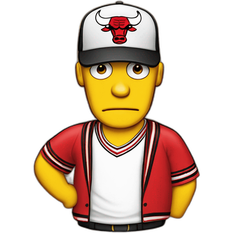 bar simpson wearing a chicago bulls cap emoji