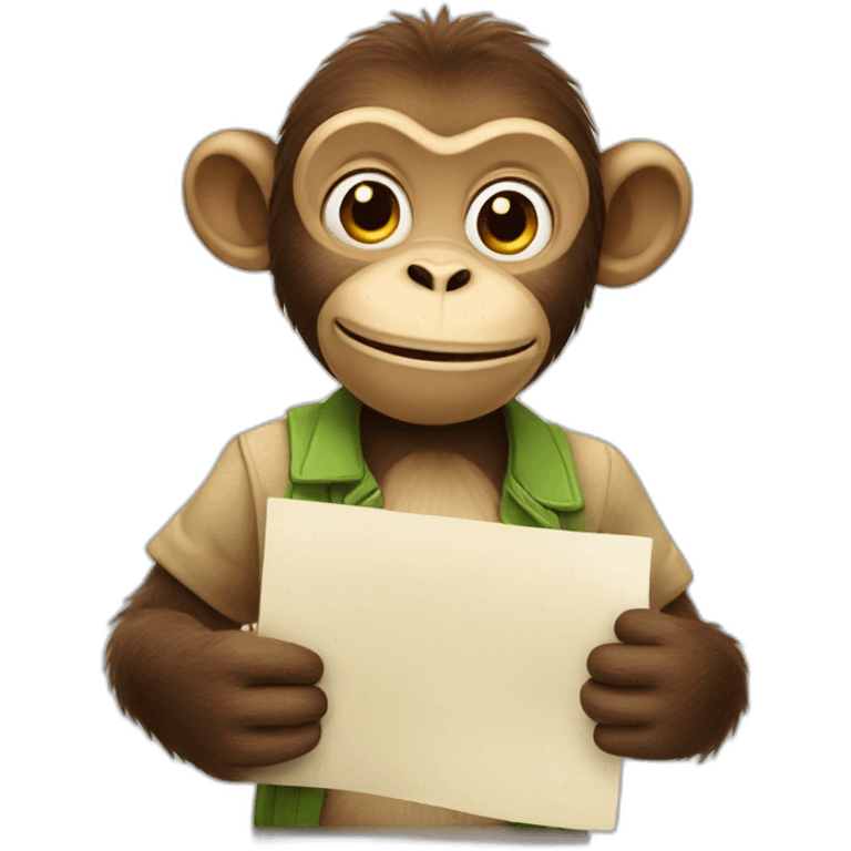 Monkey with report card  emoji