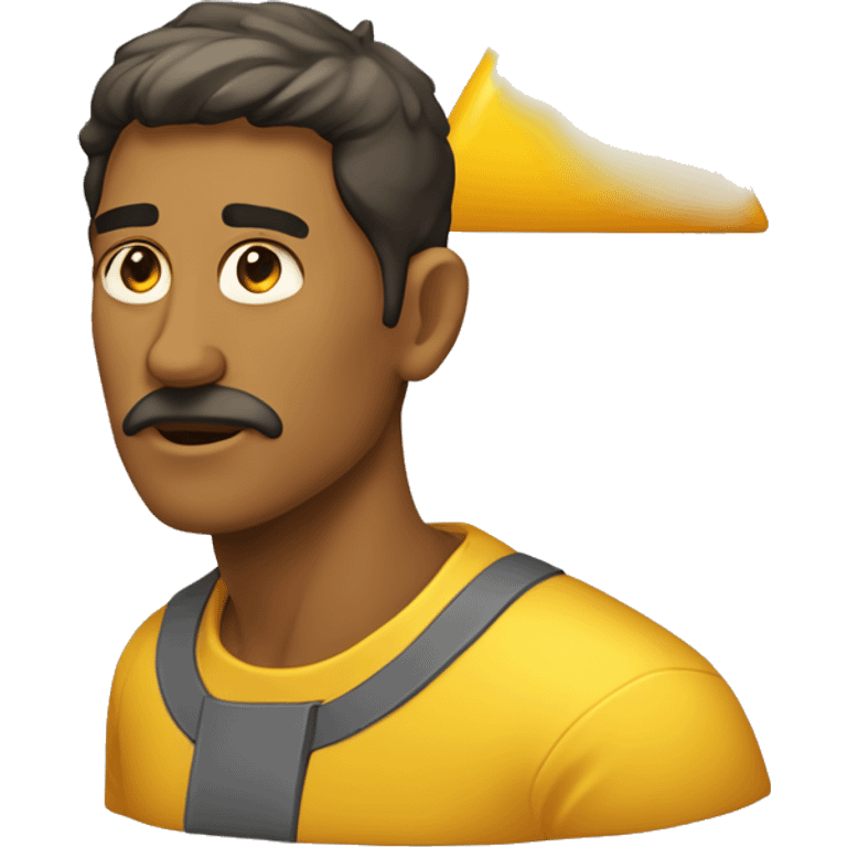 homem amarelo com cabeça de triangulo emoji