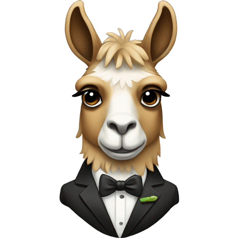 Llama wearing tuxedo emoji