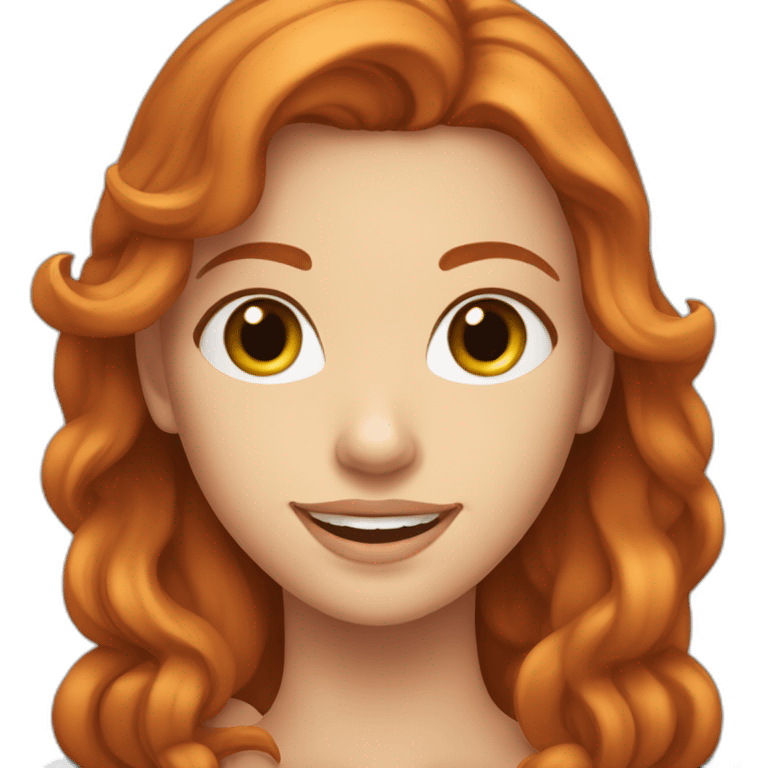 jeune femme rousse souriante emoji