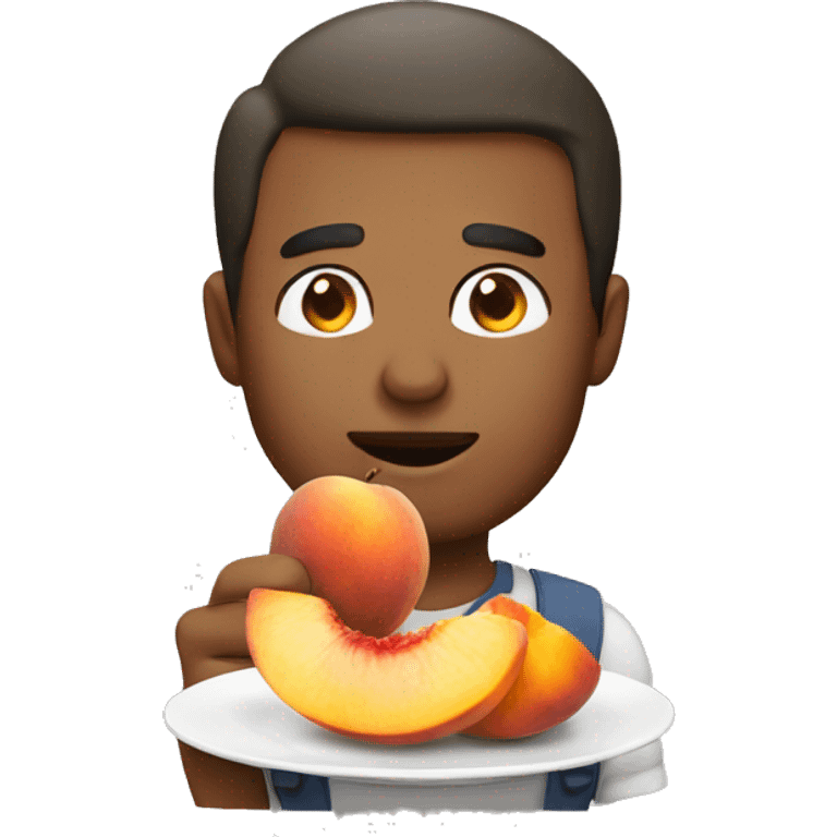 Man eating peach emoji