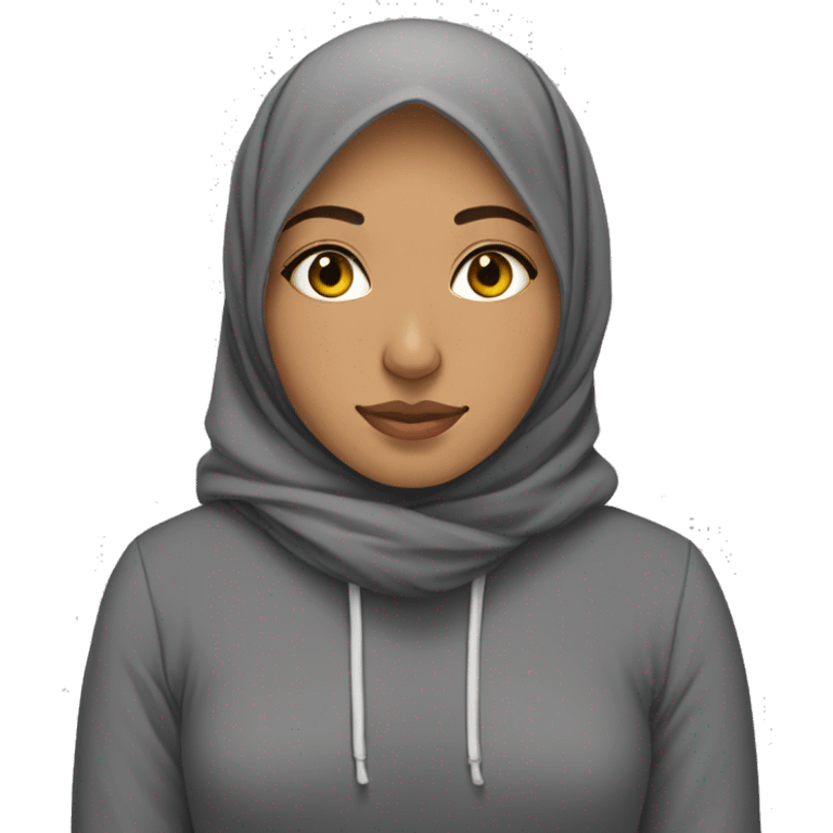 Hijabi-wearing-a-hoodie-and-sleeping-cozy emoji