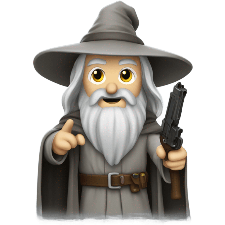 Gandalf with a pistol emoji