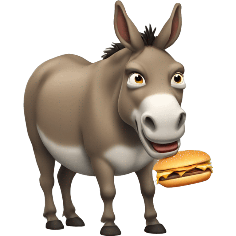 fat donkey eating burgers emoji