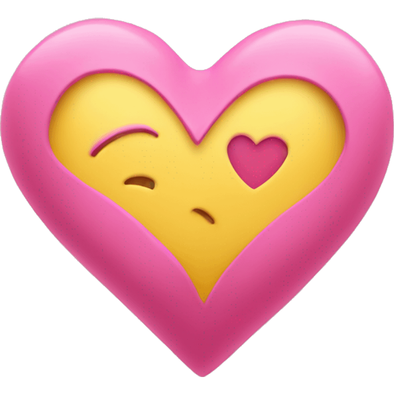 Yellow heart inside of pink heart  emoji