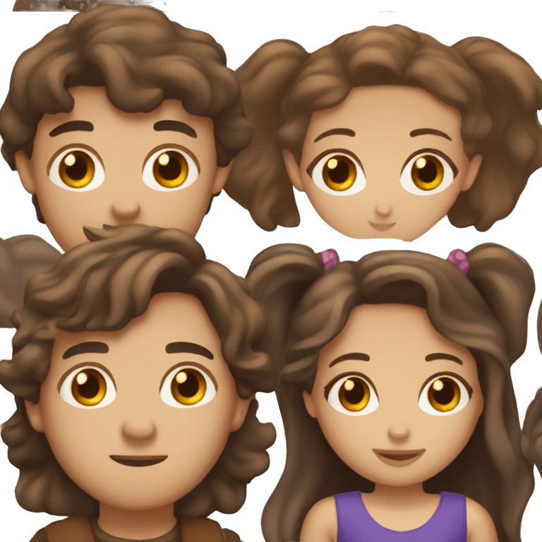 Iphone emoji boy with brown hair and brown eyes and girl with brunette long hair and brown eyes kissing  emoji