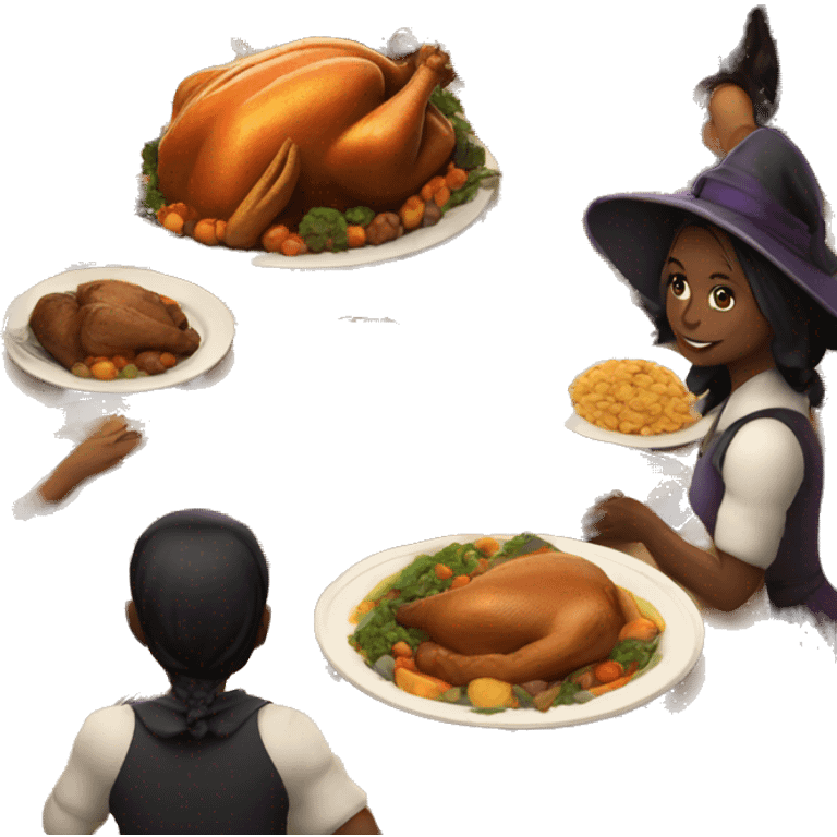 Thanksgiving dinner for witches emoji