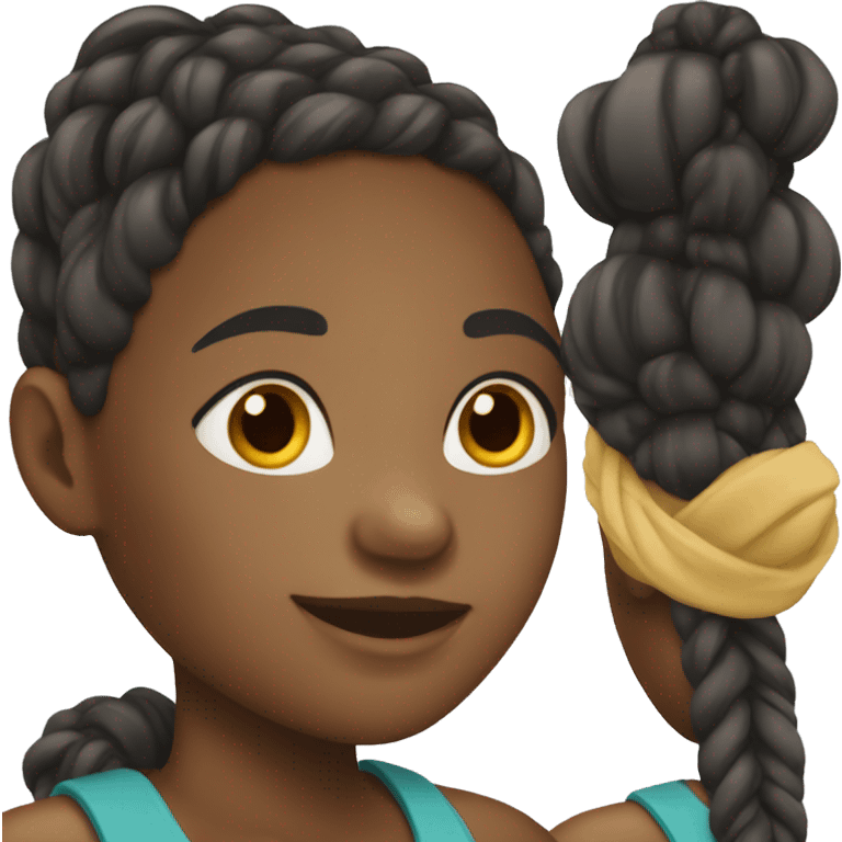 Black girl with braids  emoji