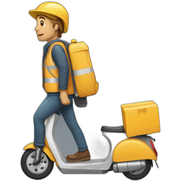 Courier with scooter accident emoji