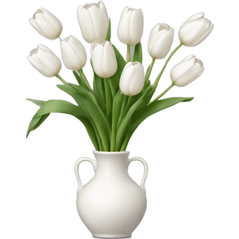 White tulips vase emoji