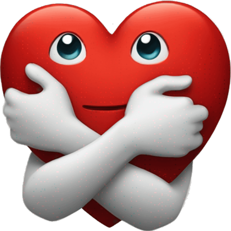 red heart arms hugging emoji