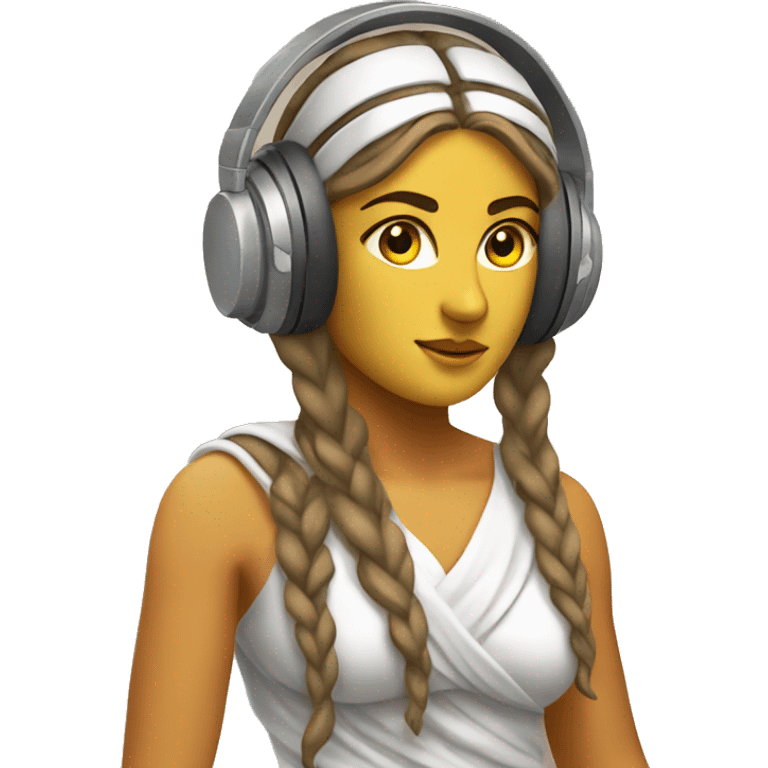 Athena goddess image with headphones  emoji