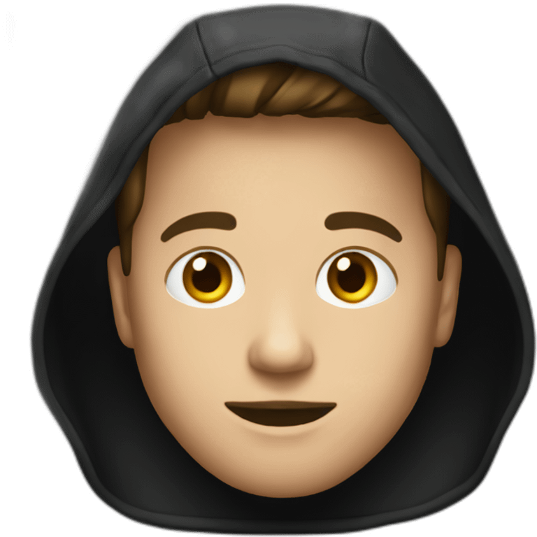 A hacker with black hoodie emoji