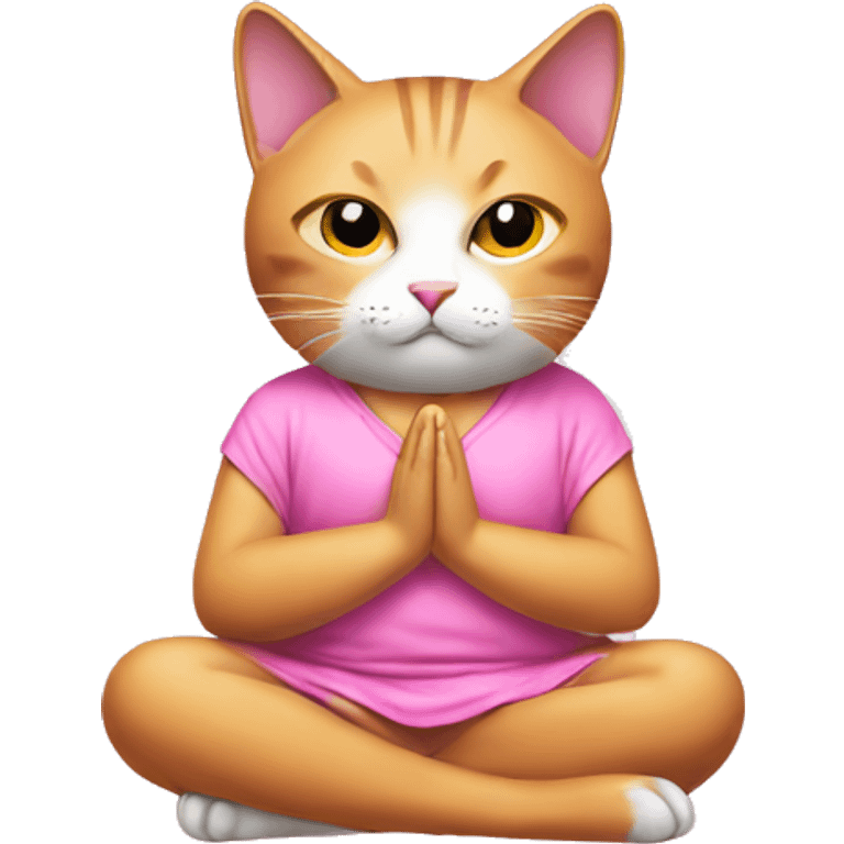 cat meditation pink emoji