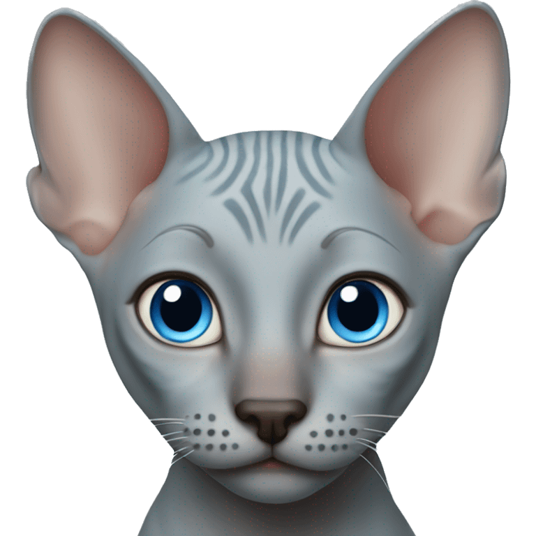 hairless cat blue eyes emoji