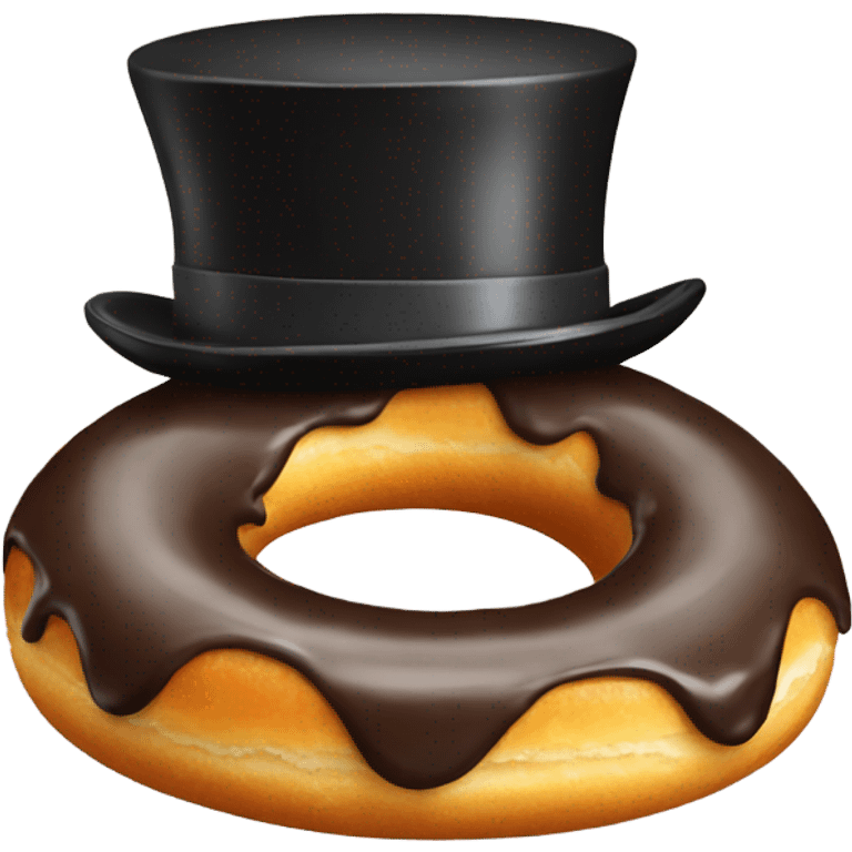 Donut with a top hat emoji