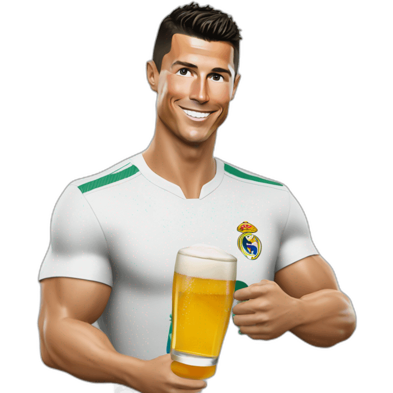 Cristiano Ronaldo buvant une bière emoji