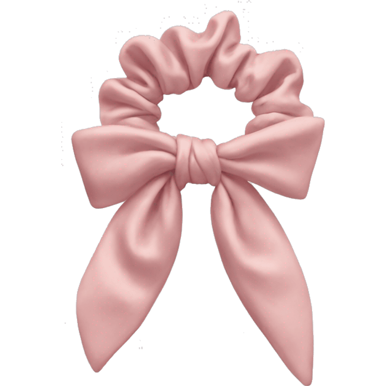 Pale pink Scrunchie with bow emoji