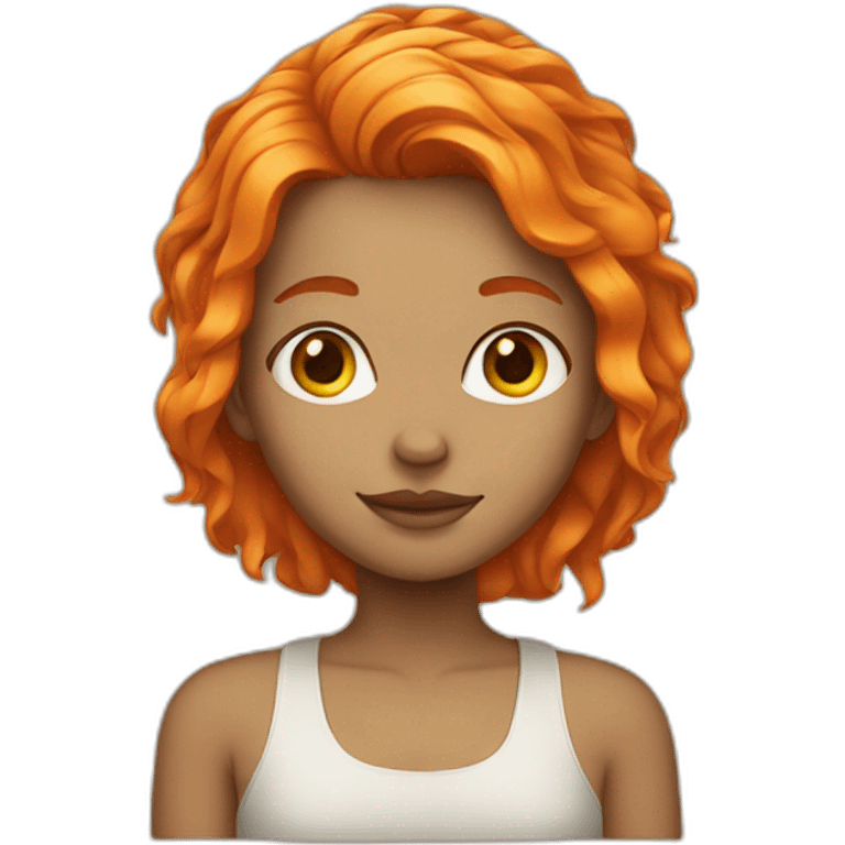 Girl with orange hair emoji