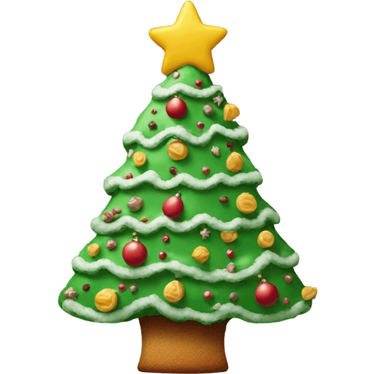 Christmas tree made of cake emoji