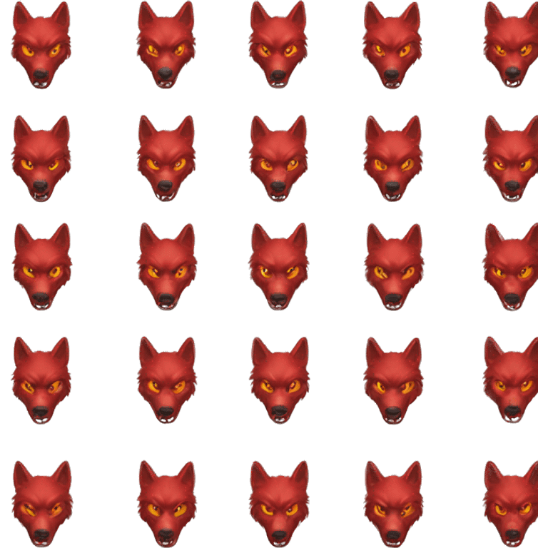 Red angry wolf emoji