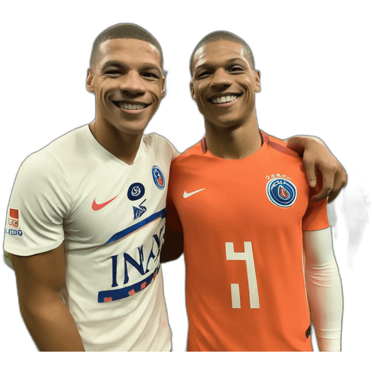 Mbappé prend une photo avec inoxtag emoji