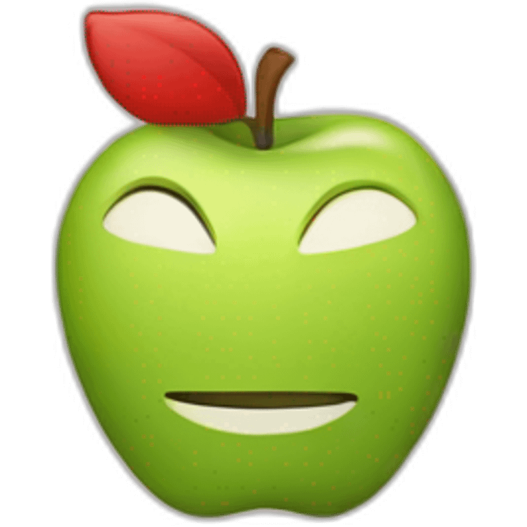 Anonymous in the style of an apple emoji