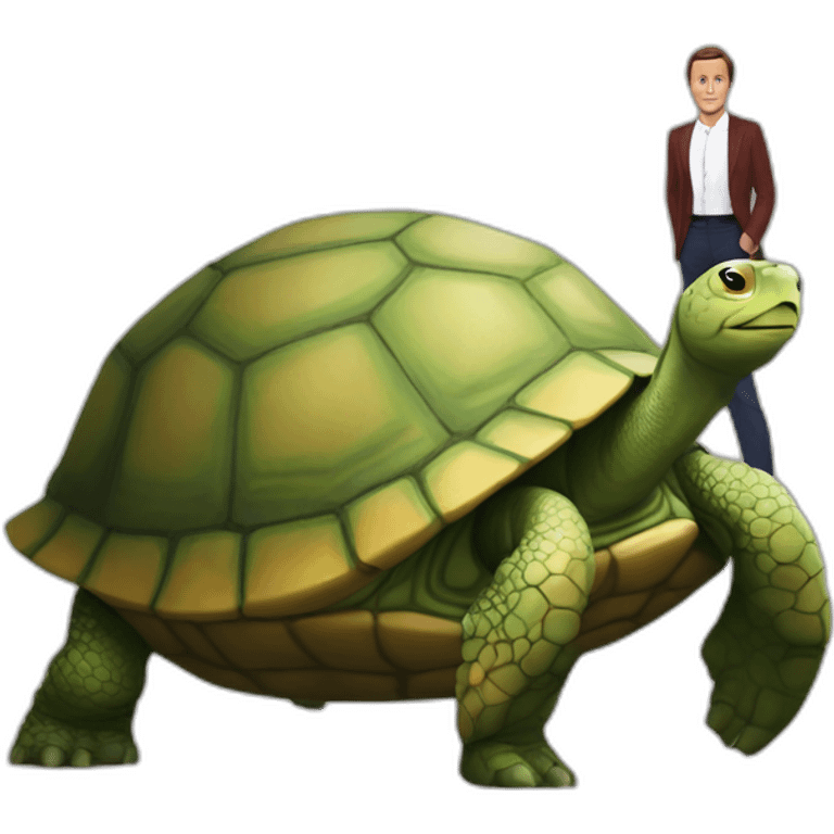 Macron sur une tortue emoji