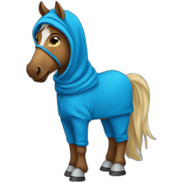 horse wearing blue hoodie emoji