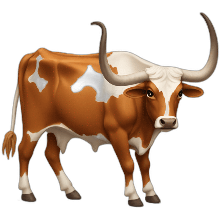 texas Longhorn, ridiculously long horns, full body, not skinny emoji