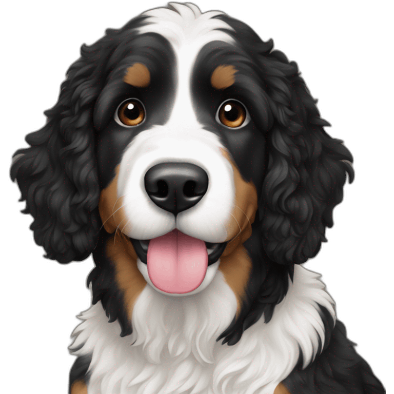 black white bernedoodle emoji