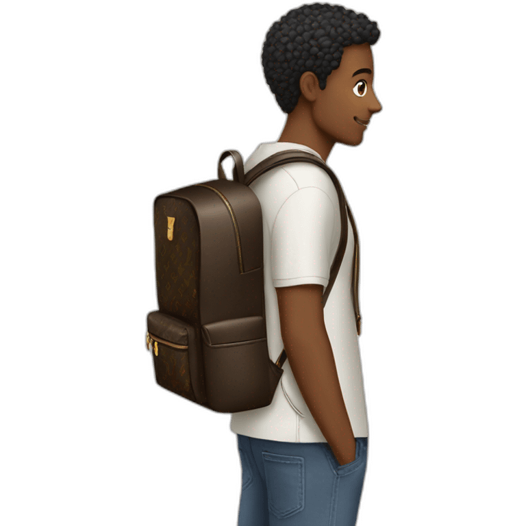 guy with backpack louis vuiton emoji